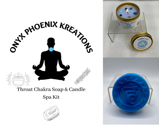 Throat Chakra Soap and Candle Spa Kit