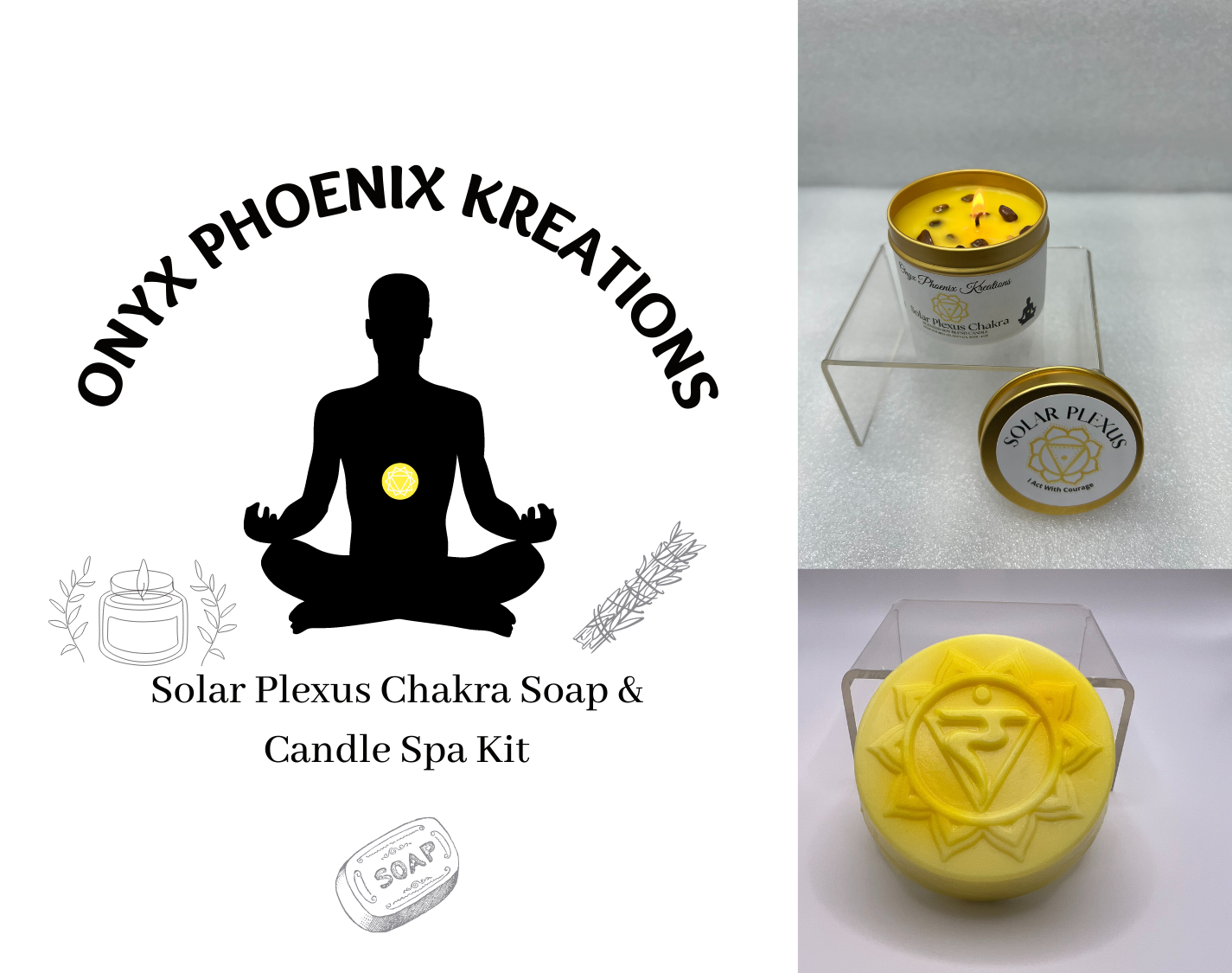 Solar Plexus Chakra Soap and Candle Spa Kit