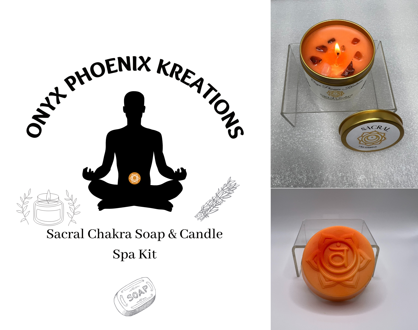 Sacral Chakra Soap and Candle Spa Kit