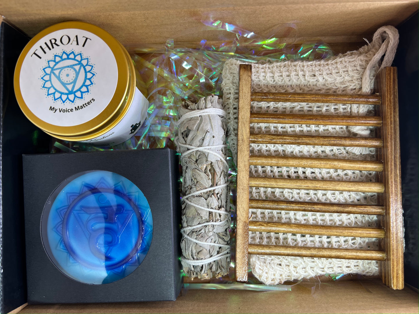 Throat Chakra Soap and Candle Spa Kit