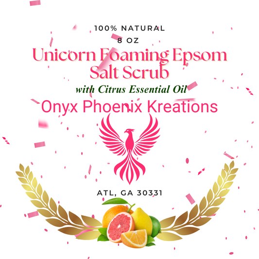 Citrus Unicorn Foaming Epsom Salt Scrub 8oz