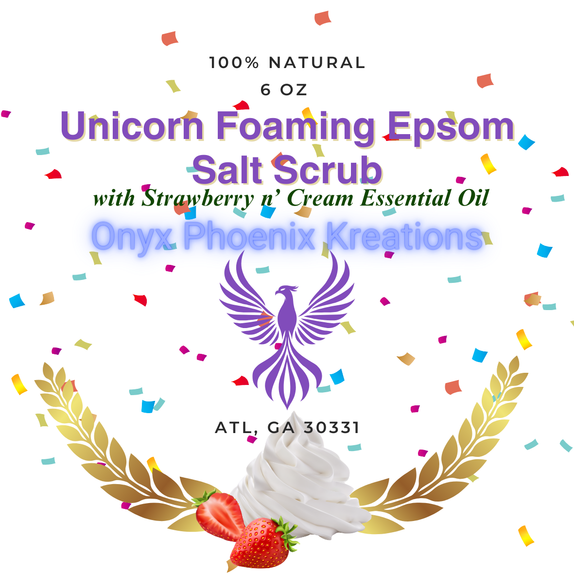 Strawberry n' Cream Unicorn Foaming Epsom Salt Scrub